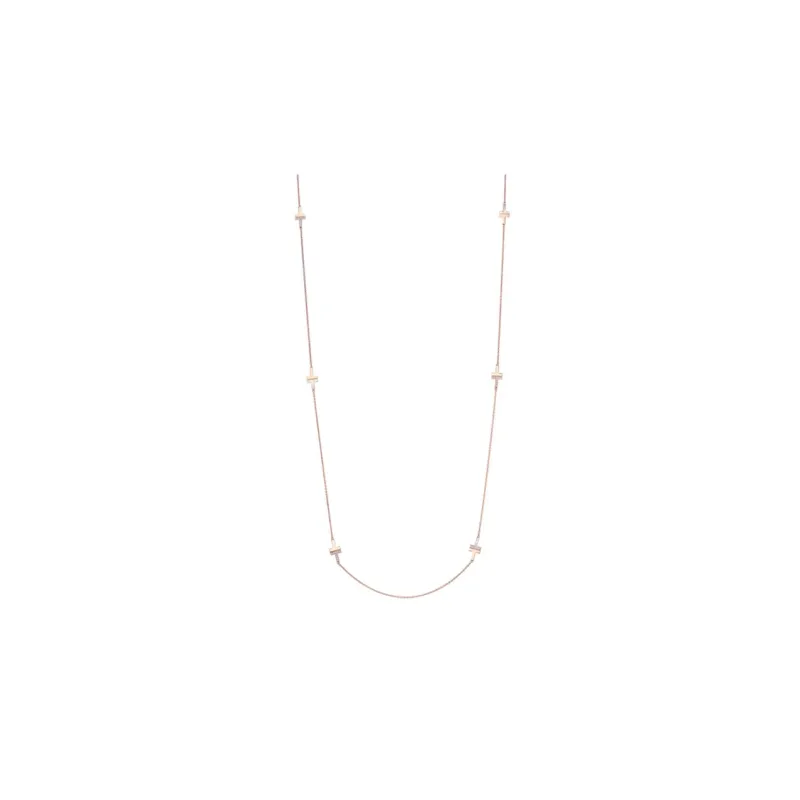 TIFFANY & CO. T 18K Rose Gold Necklaces Women's Rose Gold-1