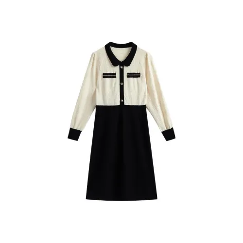 Yiner Long-Sleeved Dresses Women's Off White