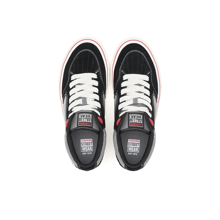 Vision Street Wear Concave Cushioned Wear Resistant Support Mid Top Skateboard Shoes Unisex Black Gray-3