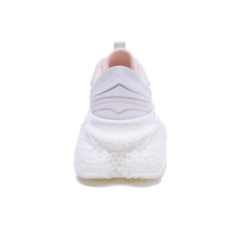 Cabbeen 4D Printing Cyber Cushioning Anti-Slip And Wear-Resistant Low-Top Chunky Sneakers Women's White Pink-2