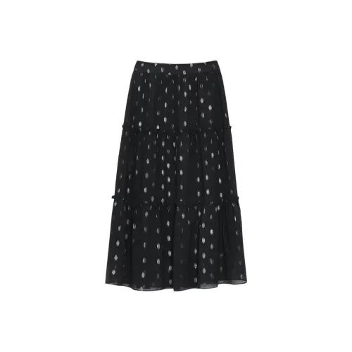 Yiner Casual Long Skirts Women's Black