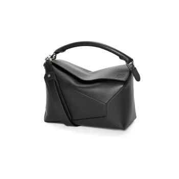 LOEWE Puzzle Cow Leather Puzzle Bag, Shoulder Bag, Crossbody Bag, Handbag Regular Women's Black