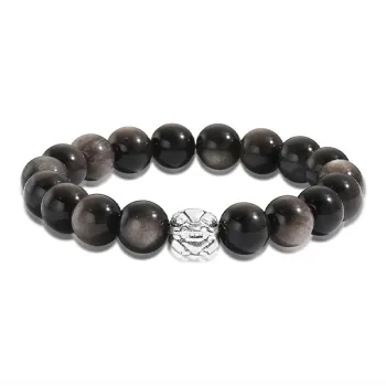 Muyan Alloy Chinese Auspicious Animal Round Bead Beaded Bracelet Men's