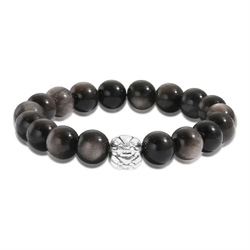 Muyan Alloy Chinese Auspicious Animal Round Bead Beaded Bracelet Men's