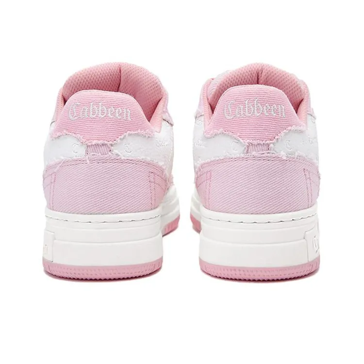 Cabbeen Slip-Resistant Low-Top Skateboard Shoes Women's Pink-2