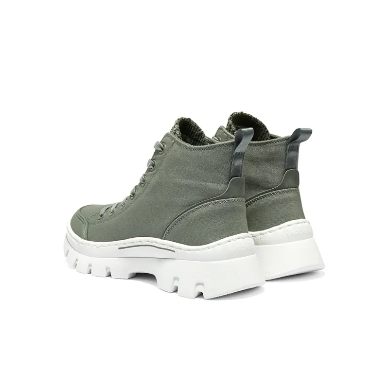 Skechers Roadies Abrasion Resistant Lightweight Cushioning High Top Canvas Shoes Women's Green-4