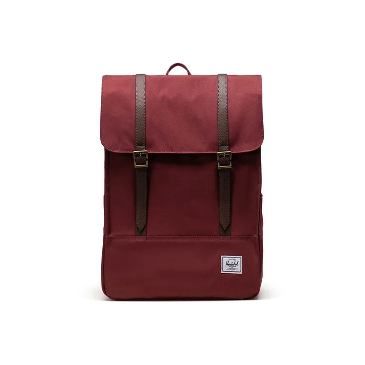 Herschel Leather Backpack Regular Unisex Dark Red Color-0