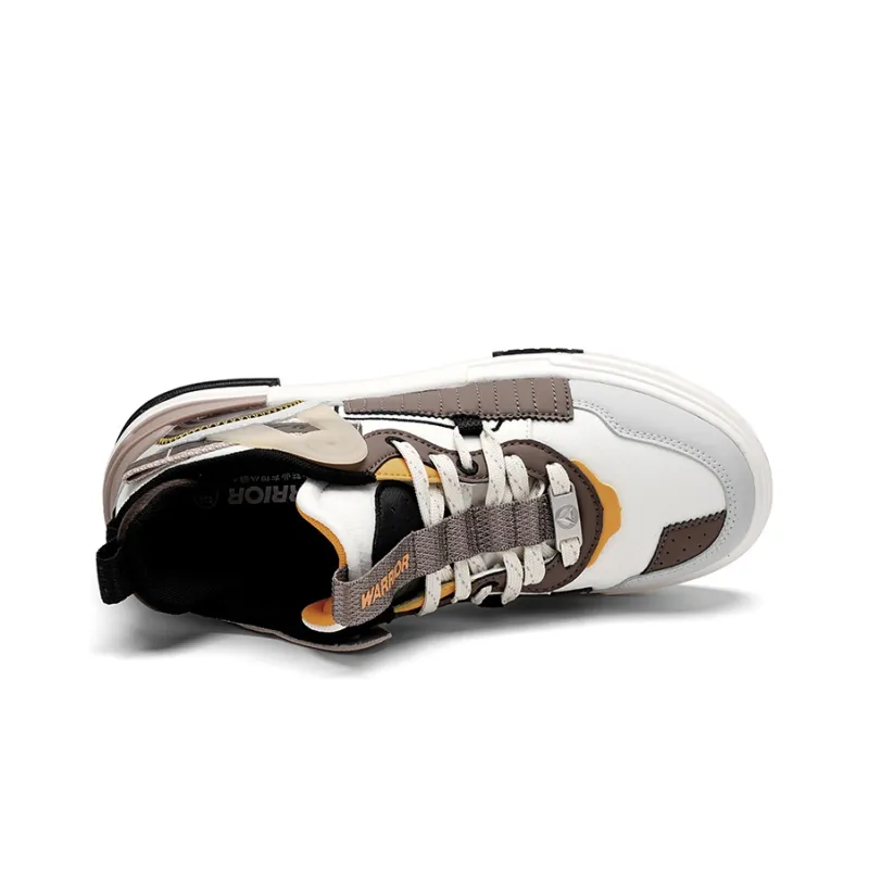 ZHONGGUOHANGTIANBOWUGUAN x Warrior Mid Top Skateboard Shoes Men's Beige Gray Brown-4