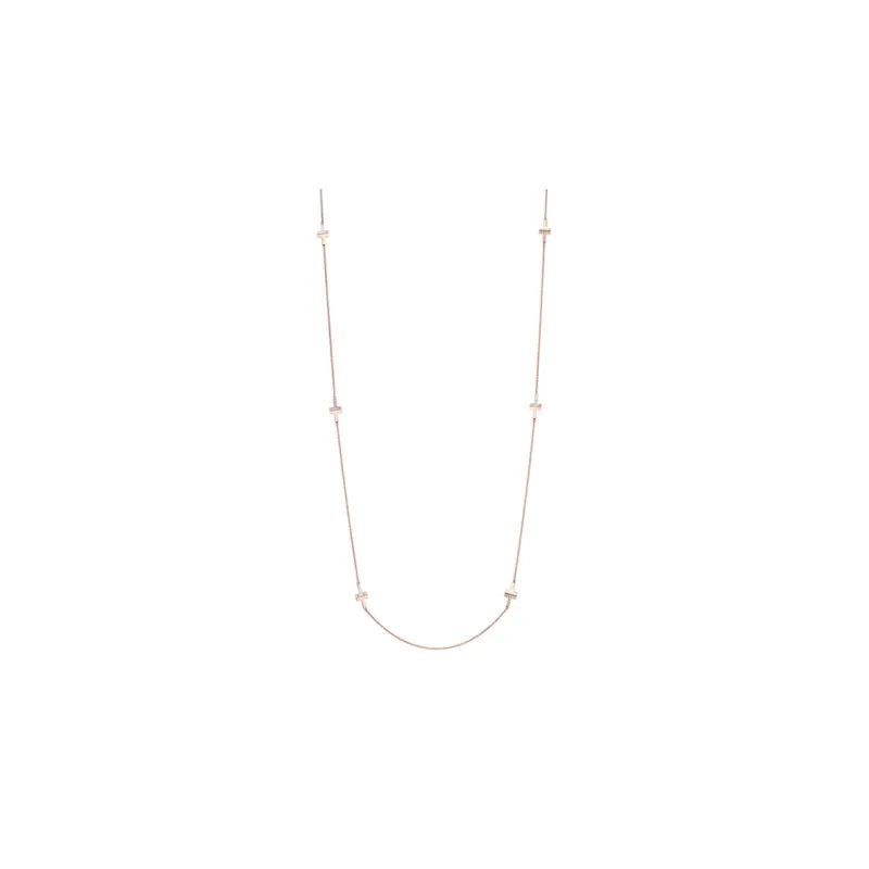 TIFFANY & CO. T 18K Rose Gold Necklaces Women's Rose Gold-0