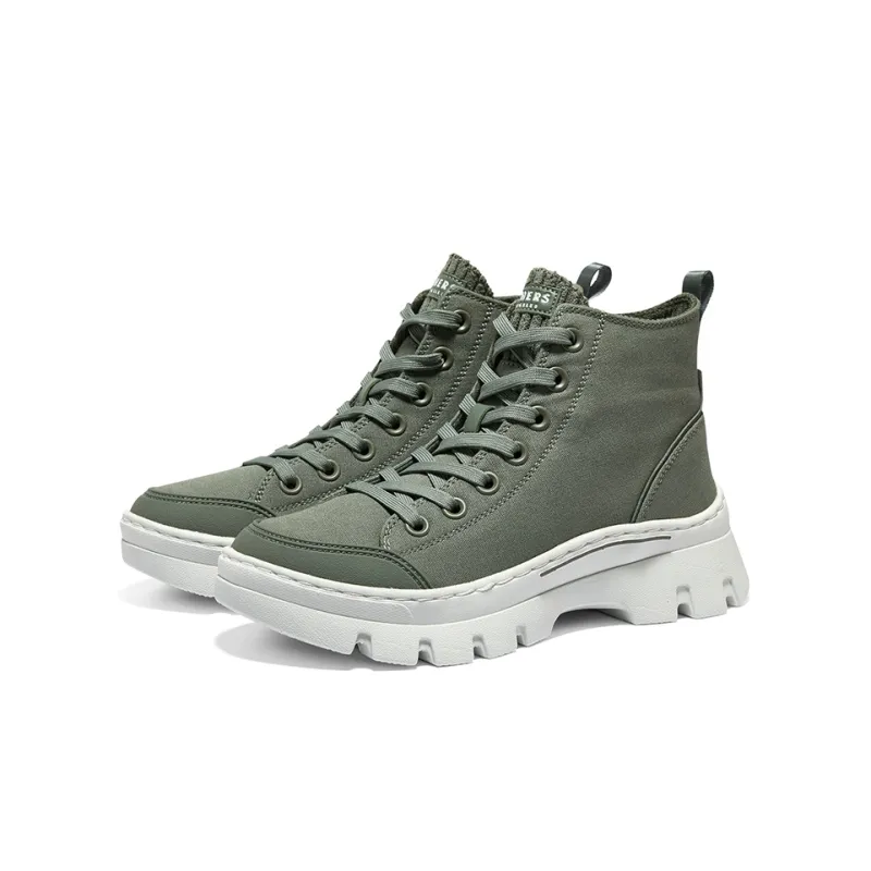 Skechers Roadies Abrasion Resistant Lightweight Cushioning High Top Canvas Shoes Women's Green-3