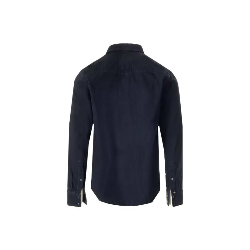 JACOB COHEN Long Sleeved Curved Hem Denim Shirt-1
