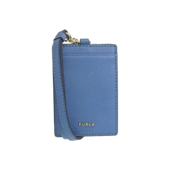 Furla Textured Leather Document Wallet Card Holders Women's Sky Blue