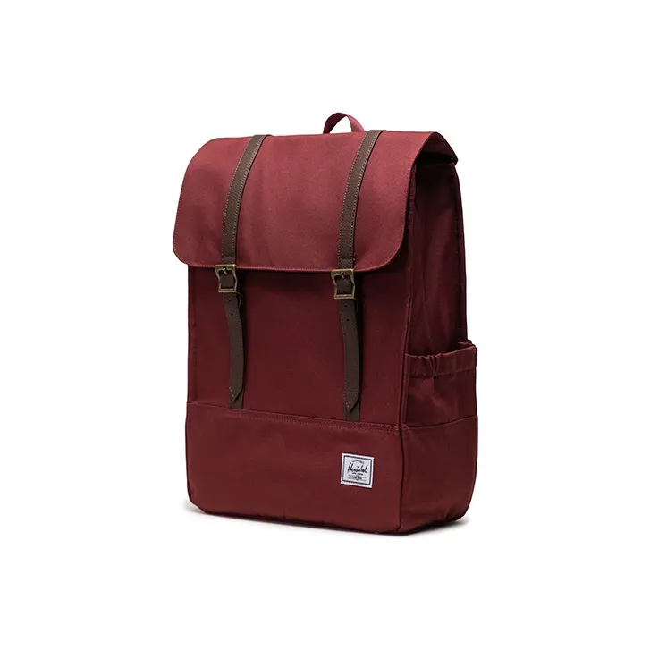 Herschel Leather Backpack Regular Unisex Dark Red Color-3