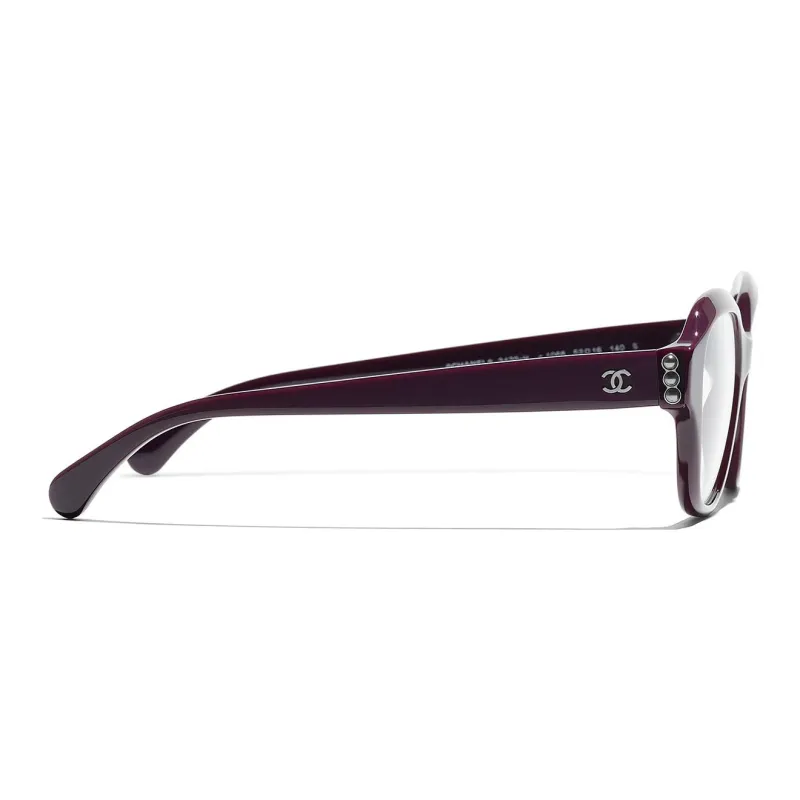 CHANEL Acetate Irregular Shape Eyeglass Frames Women's Red-2