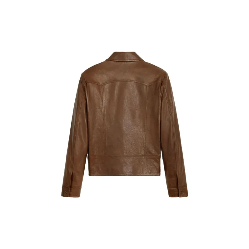 CELINE FW23 Leather Jacket Men's Brown-1