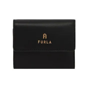 Furla Calfskin Wallet Small Size Women's Black