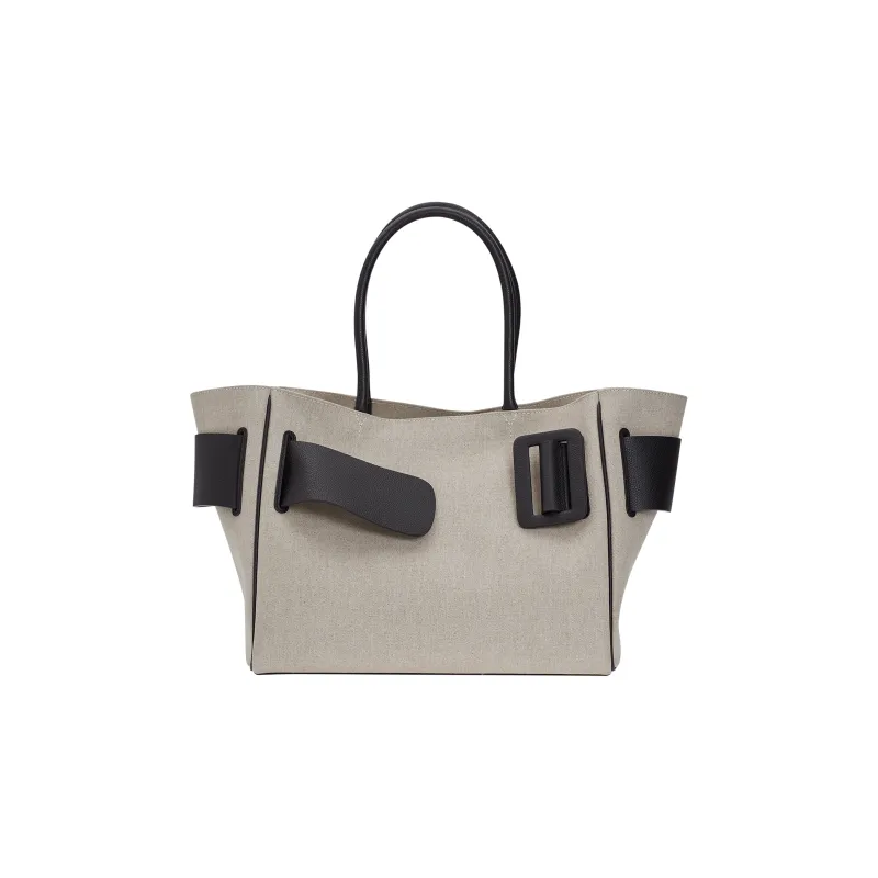 BOYY Canvas With Calfskin One Shoulder Handbags Regular Women's Gray White-0