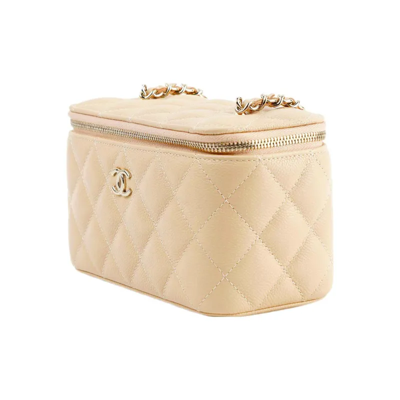 CHANEL 22c Early Spring Pebble Grain Calfskin Long Box Bag, Shoulder Bag, Crossbody Bag Women's Milk Tea-1