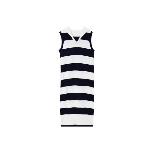 SOLWEIGE Sleeveless Dresses Women's Navy Blue White Striped