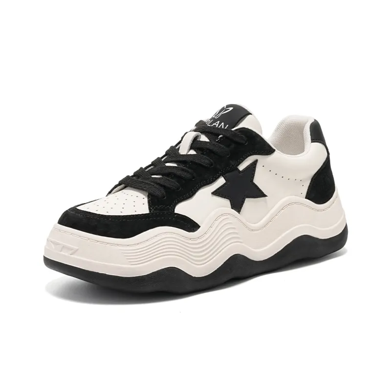 EBLAN Stylish Skateboarding Shoes Women's Beige Black-6