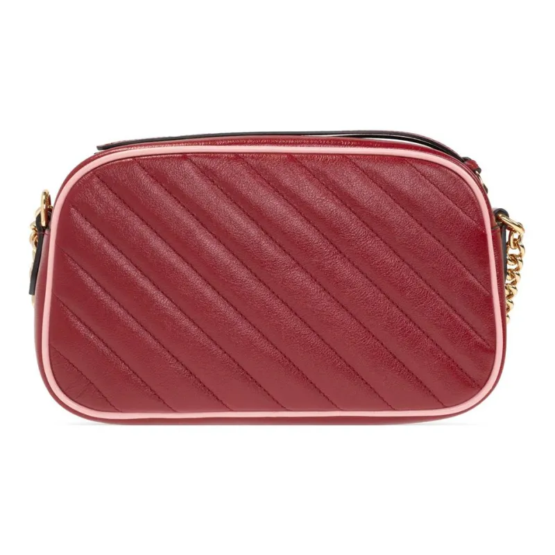 GUCCI Quilting Leather Camera Bag Chain Shoulder Bag Crossbody Bag Small Size Women's Red/Pink-2