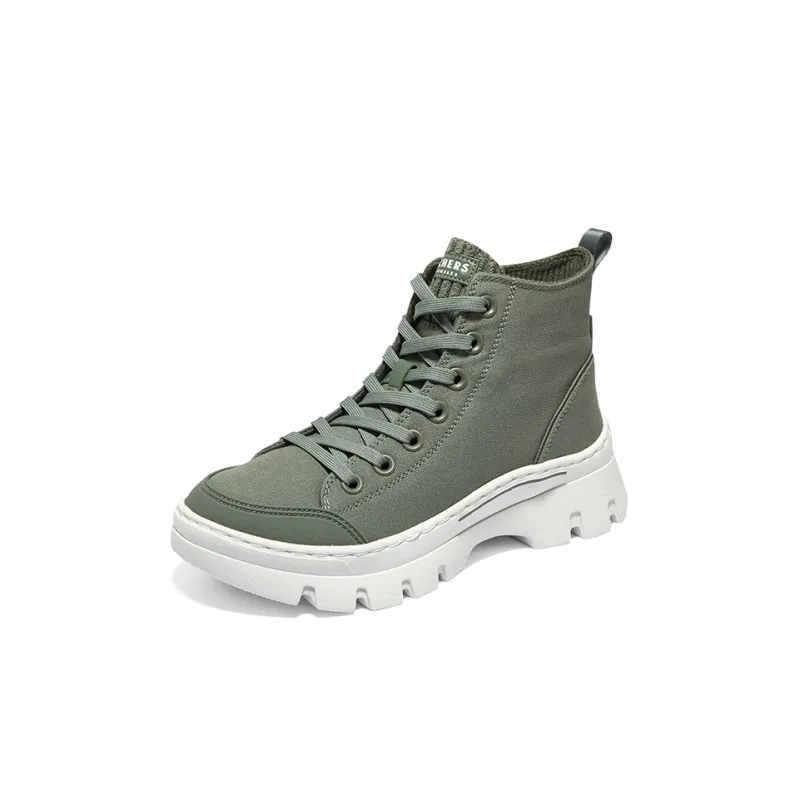 Skechers Roadies Abrasion Resistant Lightweight Cushioning High Top Canvas Shoes Women's Green-2