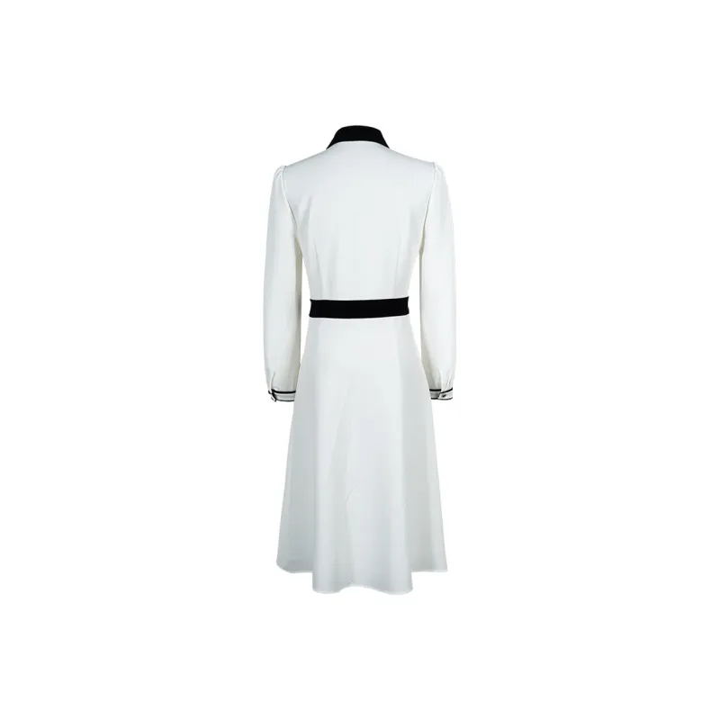 MISSSHINE Long Sleeved Dresses Women's White-1