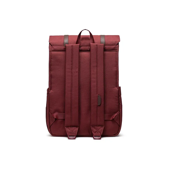 Herschel Leather Backpack Regular Unisex Dark Red Color-4