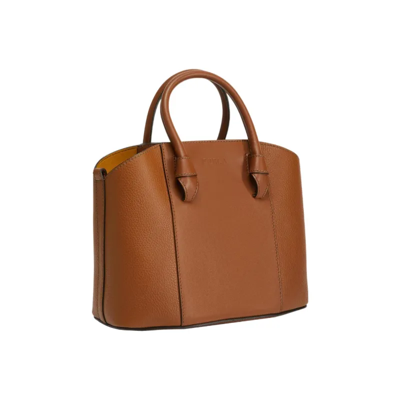 Furla Miastella Calfskin Tote Bag, Shopping Bag, Handbag Large Size Women's Cognac-1