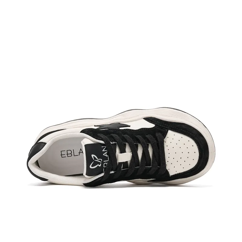 EBLAN Stylish Skateboarding Shoes Women's Beige Black-8
