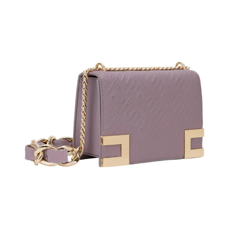 Elisabetta Franchi Patched Synthetic Leather Crossbody Bag Shoulder Bag Small Size Women's Purple-1