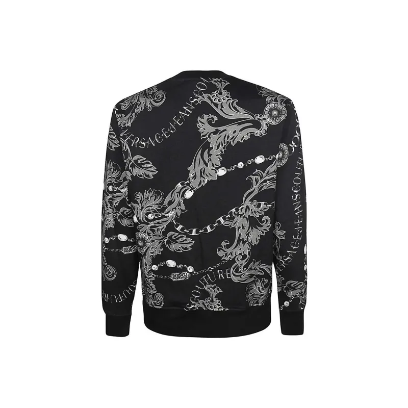 VERSACE JEANS Baroque Pattern Printed Crewneck Sweatshirt-1
