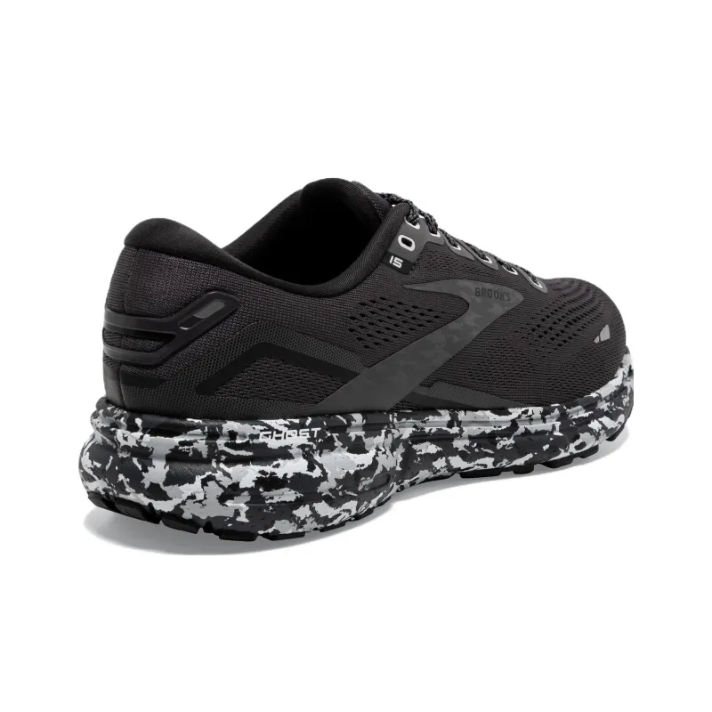 Brooks Ghost 15 Cushioning Wear Resistant Low Top Running Shoes Men's Black-3