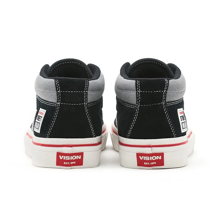 Vision Street Wear Concave Cushioned Wear Resistant Support Mid Top Skateboard Shoes Unisex Black Gray-4
