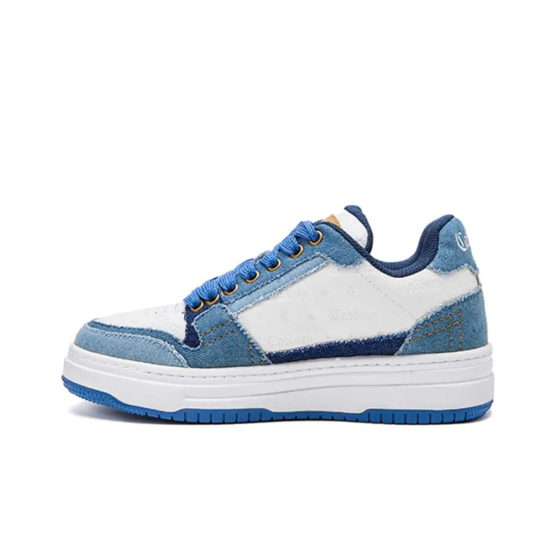 Cabbeen Street Style Slip-Resistant Low-Top Skateboard Shoes Women's Blue-0
