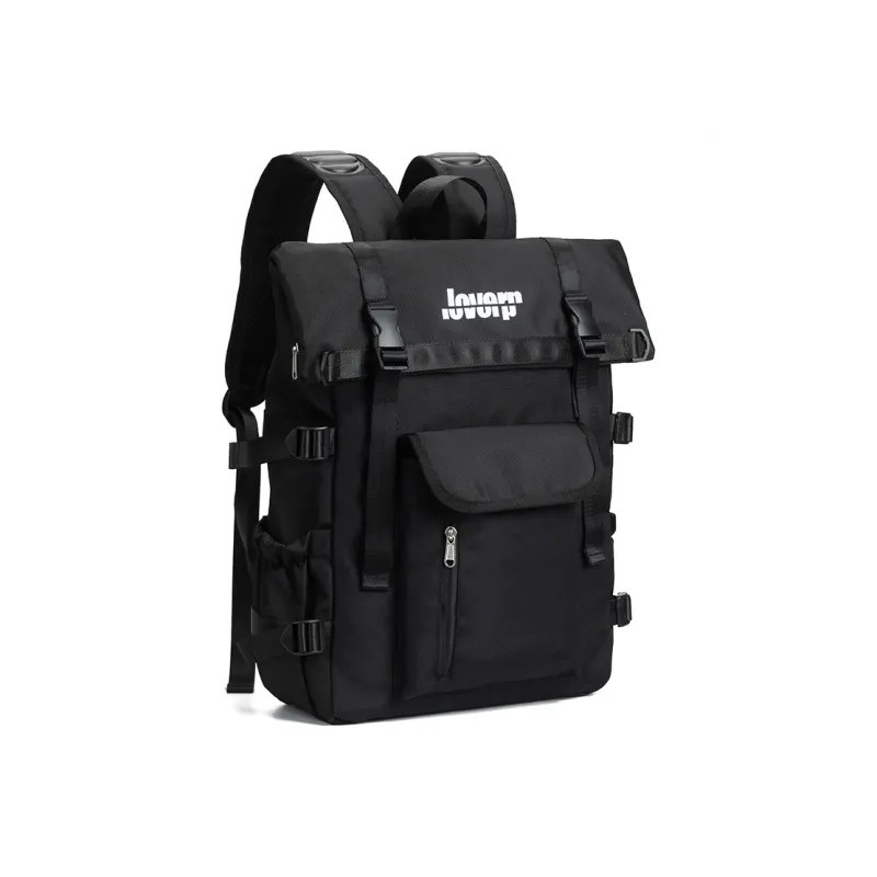 LOVERPUSS Polyester Backpack Regular Unisex Cool Black Dazzle Black-2