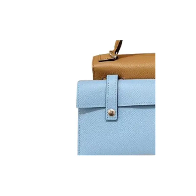 HERMES Kelly Doll Epsom Calfskin Handbag Mini Women's Milk Tea Beige/Camellia Purple/Red Clay/Sky Blue-3