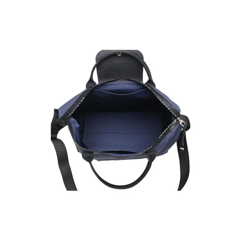 LONGCHAMP Le Pliage Energy Canvas With Leather Trim Canvas Bag, Shoulder Bag, Crossbody Bag, Handbag Tubas Women's Blue-4