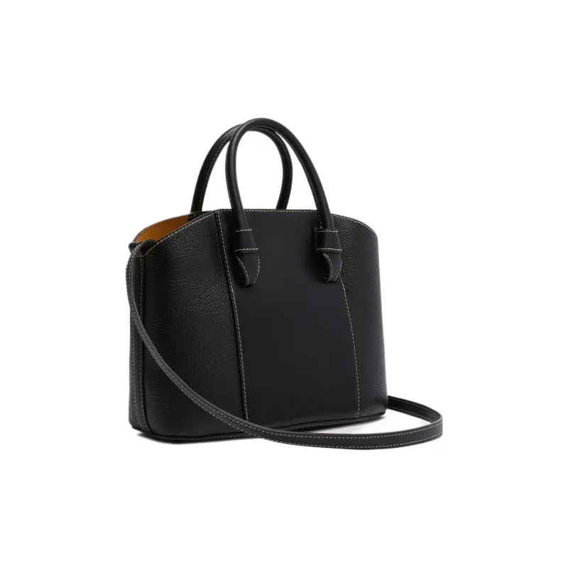 Furla Miastella Calfskin Tote Bag, Shopping Bag, Handbag Tubas Women's Black-2