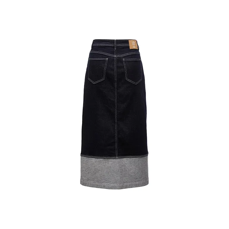 ONLY Denim Long Skirts Women's 1000 Washed Blue Denim 1000JEANS BLUE-1