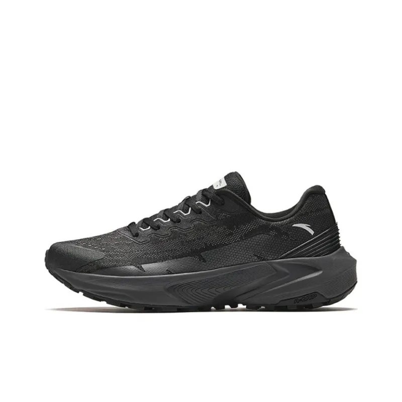 Anta Cushioned Slip-Resistant Abrasion-Resistant Low-Top Running Shoes Men's Black-0