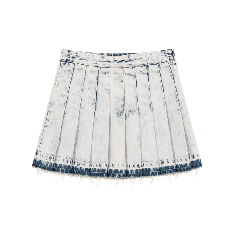 CHUU Casual Short Skirts Women's Light Denim Blue-1