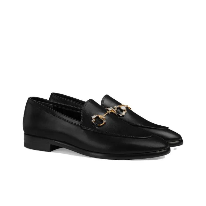 GUCCI Jordaan Loafers 0.6cm Women's Black-3