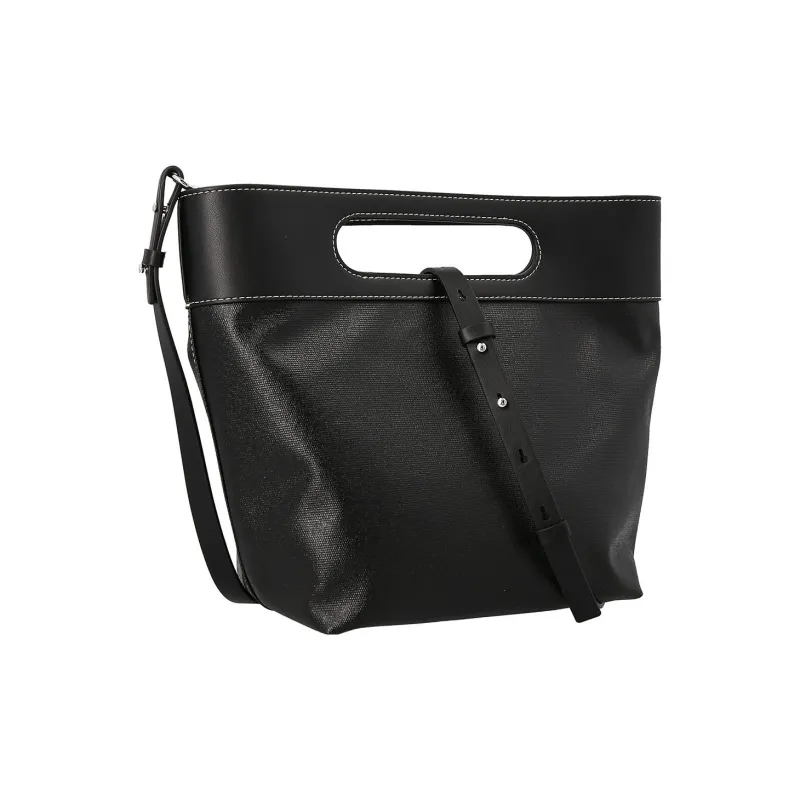 GANNI Coated Canvas Tote Bag Shopping Bag Shoulder Bag Crossbody Bag Handbag Mini Women's Black-1
