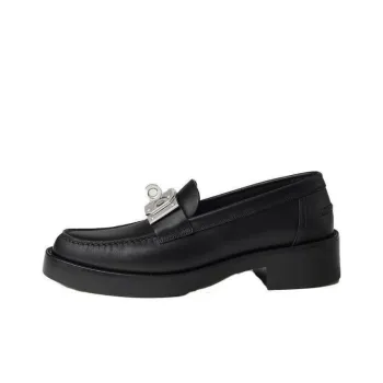 HERMES Hot Loafer Noir Calfskin Leather