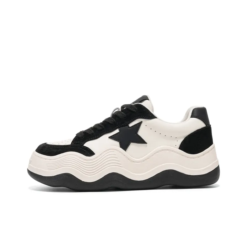 EBLAN Stylish Skateboarding Shoes Women's Beige Black-5