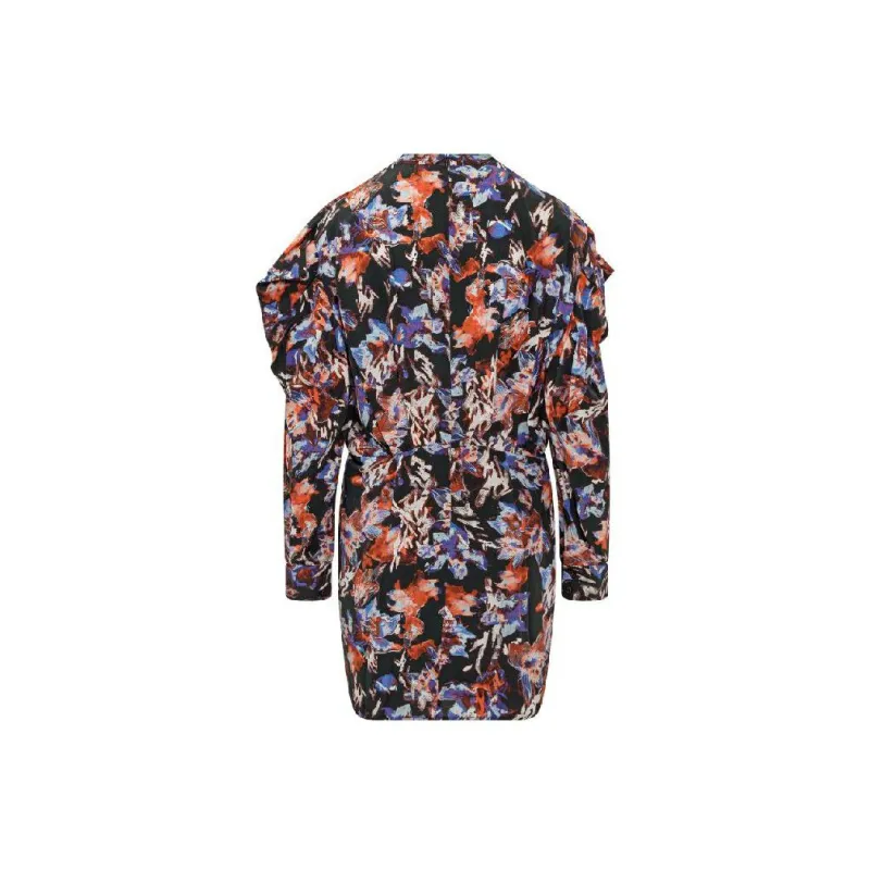 IRO NIGHT Abstract Printed Long Sleeved Dress-1