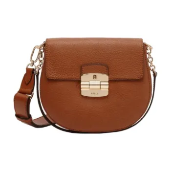 Furla Club 2 Leather Shoulder Bag Crossbody Bag Mini Women's Brown