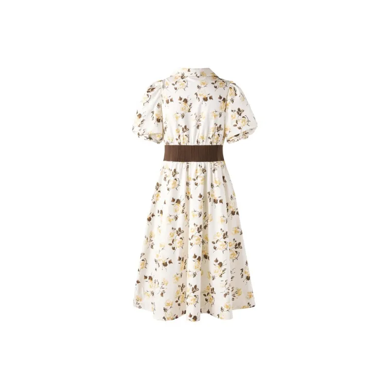 PEACEBIRD Short Sleeved Dresses Women's Ecru-1