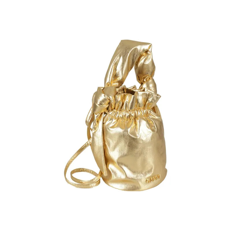 GANNI Recycled Polyester Shoulder Bag Crossbody Bag Handbag Women's Gold-1